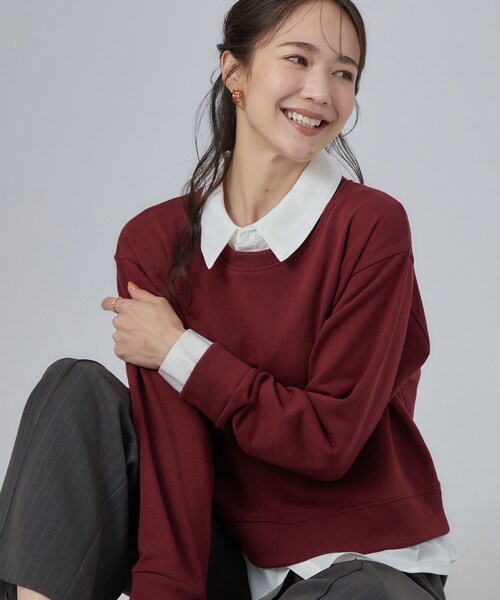 SHOO・LA・RUE(シューラルー)の「シャツレイヤードプルオーバーアソート(Tシャツ/カットソー・レディース・ボルドー/ネイビー系2/グレー/ブラック系2/ベージュ系その他5・01/03/02/04)」の5枚目の写真