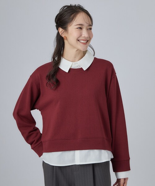 SHOO・LA・RUE(シューラルー)の「シャツレイヤードプルオーバーアソート(Tシャツ/カットソー・レディース・ボルドー/ネイビー系2/グレー/ブラック系2/ベージュ系その他5・01/03/02/04)」の10枚目の写真