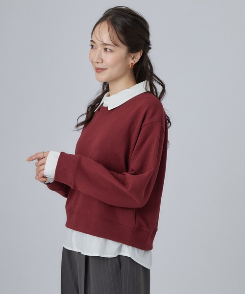 SHOO・LA・RUE(シューラルー)の「シャツレイヤードプルオーバーアソート(Tシャツ/カットソー・レディース・ボルドー/ネイビー系2/グレー/ブラック系2/ベージュ系その他5・01/03/02/04)」の11枚目の写真
