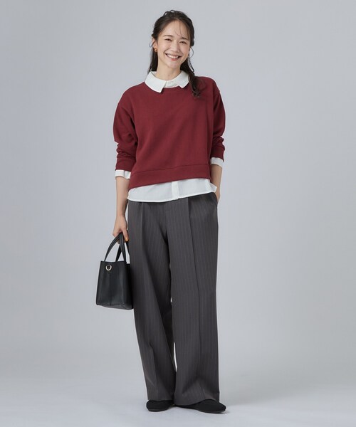 SHOO・LA・RUE(シューラルー)の「シャツレイヤードプルオーバーアソート(Tシャツ/カットソー・レディース・ボルドー/ネイビー系2/グレー/ブラック系2/ベージュ系その他5・01/03/02/04)」の12枚目の写真