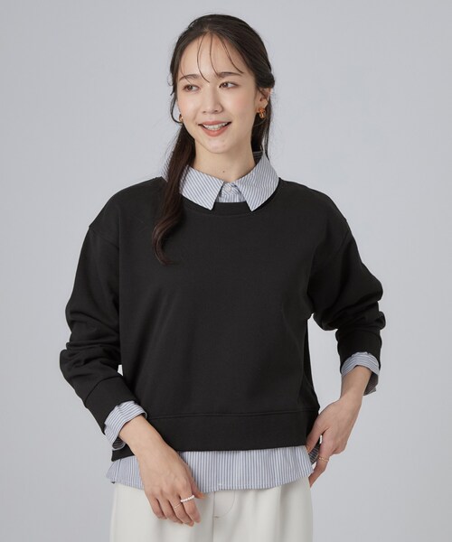 SHOO・LA・RUE(シューラルー)の「シャツレイヤードプルオーバーアソート(Tシャツ/カットソー・レディース・ボルドー/ネイビー系2/グレー/ブラック系2/ベージュ系その他5・01/03/02/04)」の14枚目の写真
