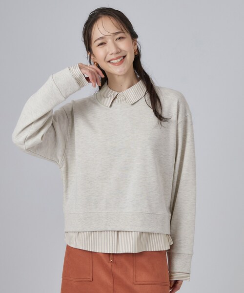 SHOO・LA・RUE(シューラルー)の「シャツレイヤードプルオーバーアソート(Tシャツ/カットソー・レディース・ボルドー/ネイビー系2/グレー/ブラック系2/ベージュ系その他5・01/03/02/04)」の18枚目の写真
