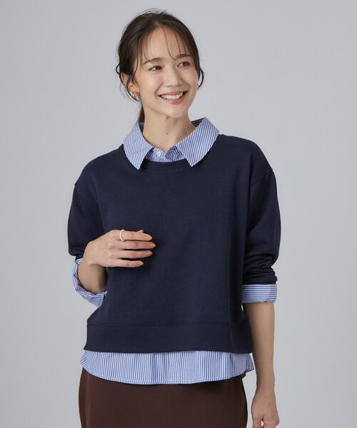 SHOO・LA・RUE(シューラルー)の「シャツレイヤードプルオーバーアソート(Tシャツ/カットソー・レディース・ボルドー/ネイビー系2/グレー/ブラック系2/ベージュ系その他5・01/03/02/04)」の22枚目の写真