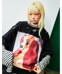 【RE】【little sunny bite Disney collection】 lady fake layered long tee