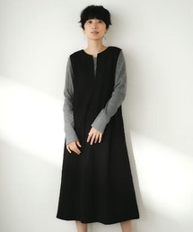 ＩＥＤＩＴ　前後２―ＷＡＹで着まわせる　キレイ見えカットソーのノースリーブワンピース〈ブラック〉