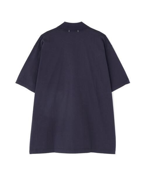 Y(ワイ)の「Y / ORGANIC COTTON JERSEY MOCK NECK SHORT SLEEVE T‐SHIRT(Tシャツ/カットソー・メンズ・ネイビー/ホワイト・LARGE)」の5枚目の写真
