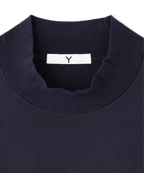 Y(ワイ)の「Y / ORGANIC COTTON JERSEY MOCK NECK SHORT SLEEVE T‐SHIRT(Tシャツ/カットソー・メンズ・ネイビー/ホワイト・LARGE)」の6枚目の写真