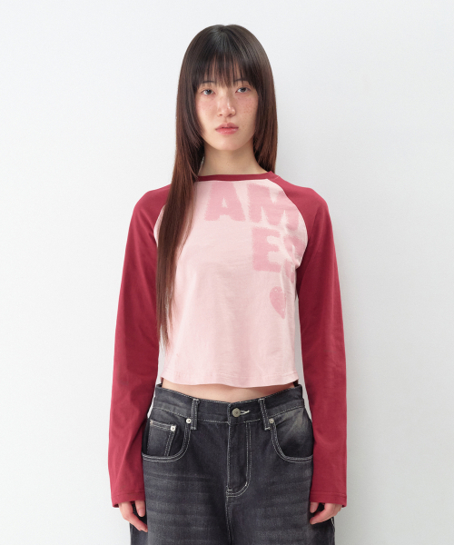 AMESWORLDWIDE(アメスワールドワイド)の「ボールドタイポ ラウンドヘム 長袖Tシャツ ピンク(Tシャツ/カットソー・レディース・その他・FREE)」の4枚目の写真