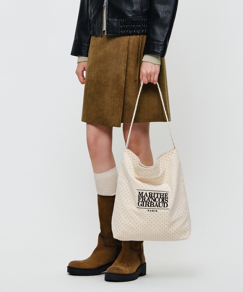 MARITHE + FRANCOIS GIRBAUD(マリテフランソワジルボー)の「CLASSIC LOGO CORDUROY BAG(トートバッグ・レディース・ブラウン/アイボリー/Black/アイボリー系・フリー)」の7枚目の写真