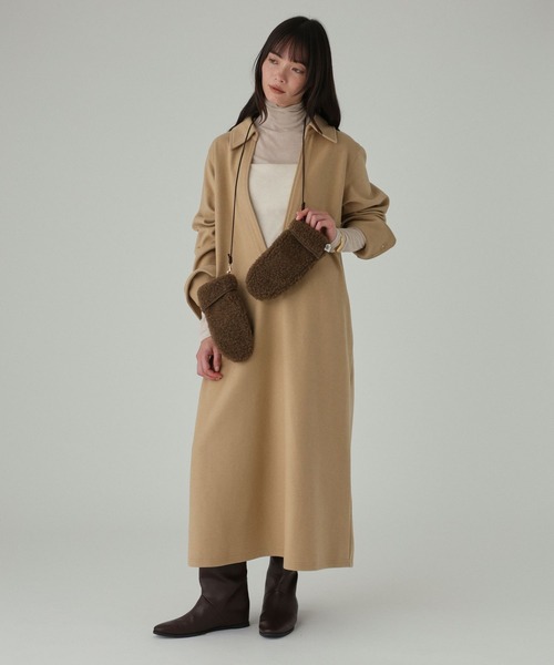 BABYLONE(バビロン)の「【onit】<別注>スキッパーワンピース(ワンピース・レディース・チャコール/ベージュ・フリー)」の12枚目の写真