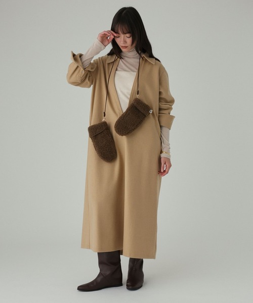 BABYLONE(バビロン)の「【onit】<別注>スキッパーワンピース(ワンピース・レディース・チャコール/ベージュ・フリー)」の13枚目の写真