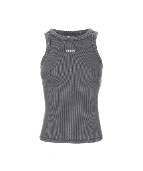BLACK BLOND(ブラック ブロンド)の「8287 ロゴヴィンテージノースリーブTシャツ(グレー)(Tシャツ/カットソー・レディース・その他・FREE)」の1枚目の写真