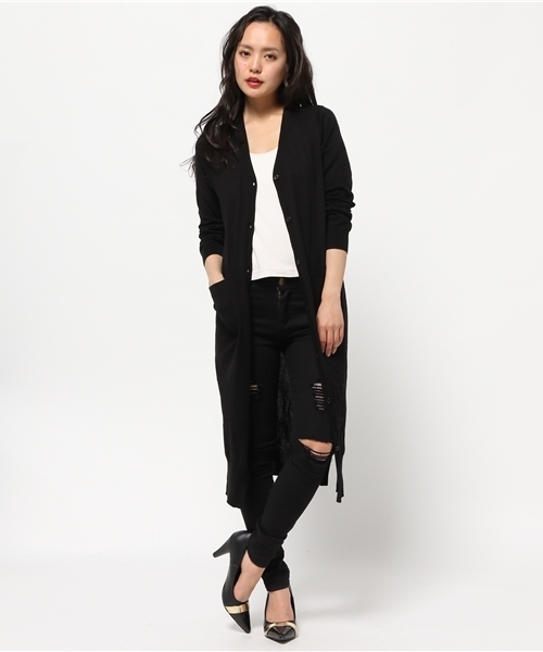 SLY（スライ）の「SLIT HG LONG C/D（カーディガン/ボレロ・レディース・トップグレー/ブラック/イエロー系その他/ワインレッド・FREE）」の11枚目の写真