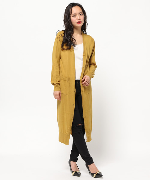 SLY（スライ）の「SLIT HG LONG C/D（カーディガン/ボレロ・レディース・トップグレー/ブラック/イエロー系その他/ワインレッド・FREE）」の6枚目の写真