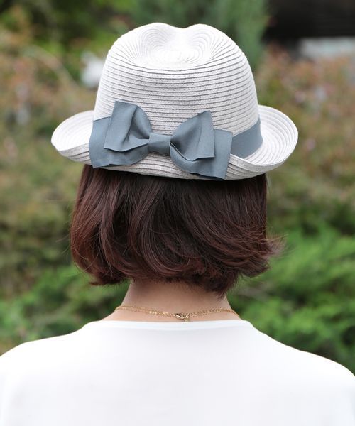 ROPE' PICNIC（ロペピクニック）の「バックリボン中折れハット（ハット・レディース・グレー/オフホワイト/ブラウン/ベージュ/グレー系その他・FREE）」の14枚目の写真