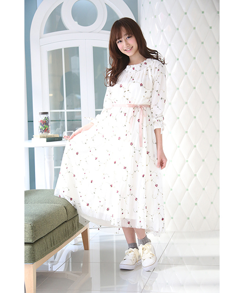 Cherite By Prime Pattern シェリエットバイプライムパターン の オフショルフラワー刺しゅうヘムワンピース ワンピース Wear