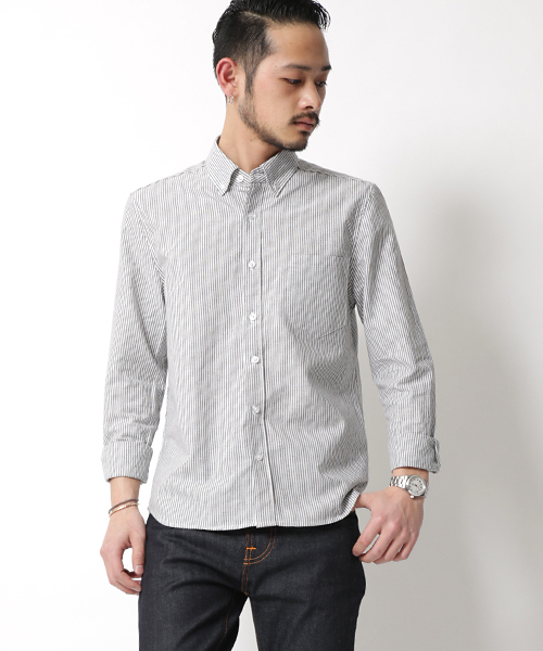 Rocky Monroe(ロッキーモンロー)の「ボタンダウンオックスフォードシャツ(シャツ/ブラウス・メンズ・ホワイト/ブルー/グレー/ネイビー/ブラック/ピンク/ブルー系その他/グレー系その他/ブラック系その他/ホワイト系その他/サックスブルー/ホワイト系その他2/グレー系その他2/ブルー系その他2・M/L/XL/S)」の8枚目の写真