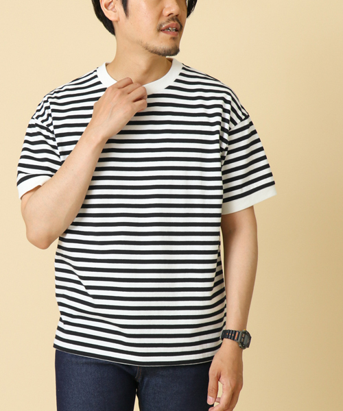 URBAN RESEARCH DOORS MENS(アーバンリサーチ ドアーズ メンズ)の「FORK&SPOON Striped T-shirt(Tシャツ/カットソー・メンズ・ブラック/グレー・5/4)」の2枚目の写真
