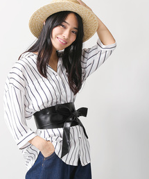 WEGO | WEGO/サテン開襟5分袖シャツ(シャツ/ブラウス)