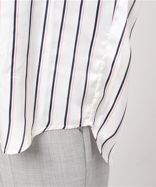 WEGO(ウィゴー)の「WEGO/サテン開襟5分袖シャツ(シャツ/ブラウス・レディース・ホワイト/ライトピンク/レッド系その他4・MEDIUM/LARGE)」の11枚目の写真