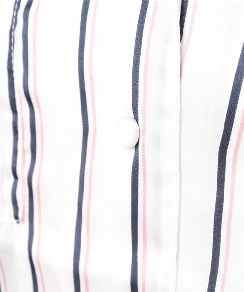 WEGO(ウィゴー)の「WEGO/サテン開襟5分袖シャツ(シャツ/ブラウス・レディース・ホワイト/ライトピンク/レッド系その他4・MEDIUM/LARGE)」の4枚目の写真