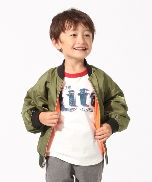 GLOBAL WORK（グローバルワーク）の「【キッズ】ドロップリバーシブルブルゾン/765089（ブルゾン・キッズ・ブラック系その他/オレンジ系その他・X-LARGE/XX-LARGE/MEDIUM/SMALL/LARGE）」の4枚目の写真