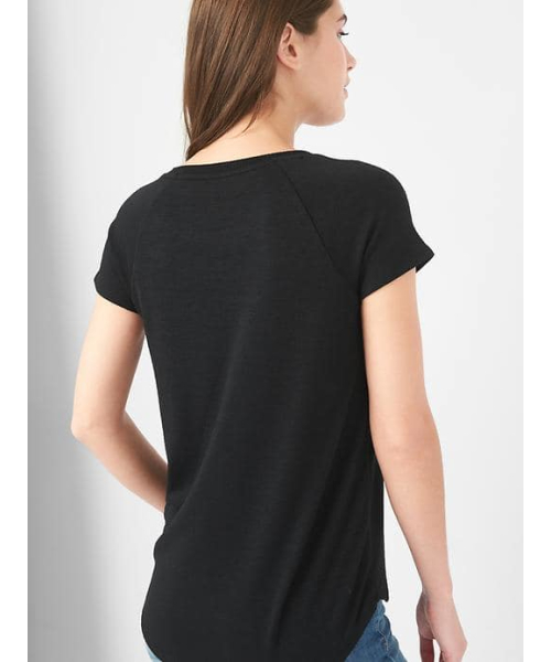 GAP（ギャップ）の「Gap ソフトスパン キャップスリーブTシャツ（Tシャツ/カットソー・レディース・ピンク/ブラック/ホワイト・S/XXS/XS/M/L）」の4枚目の写真