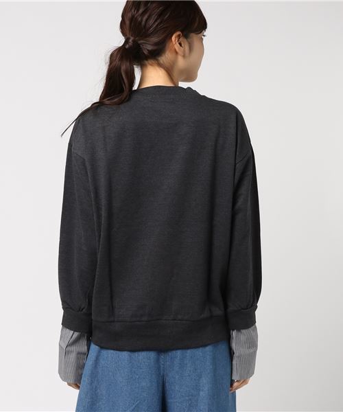 GeeRA(ジーラ)の「カフス付裏毛プルオーバー(Tシャツ/カットソー・レディース・チャコール/杢グレー/ブラック・SMALL/MEDIUM/LARGE/X-LARGE)」の5枚目の写真