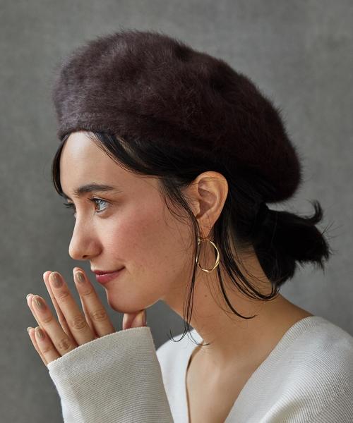 green label relaxing(グリーンレーベルリラクシング)の「KF ヘアリーベレー帽(ハンチング/ベレー帽・レディース・ブラック/ライトグレー/ブラウン・FREE)」の3枚目の写真