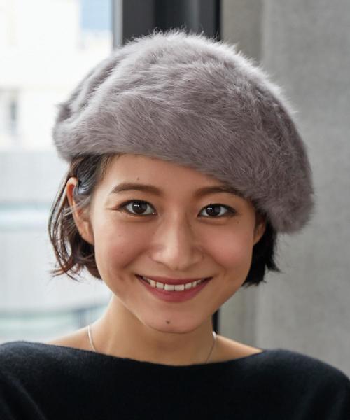 green label relaxing(グリーンレーベルリラクシング)の「KF ヘアリーベレー帽(ハンチング/ベレー帽・レディース・ブラック/ライトグレー/ブラウン・FREE)」の1枚目の写真