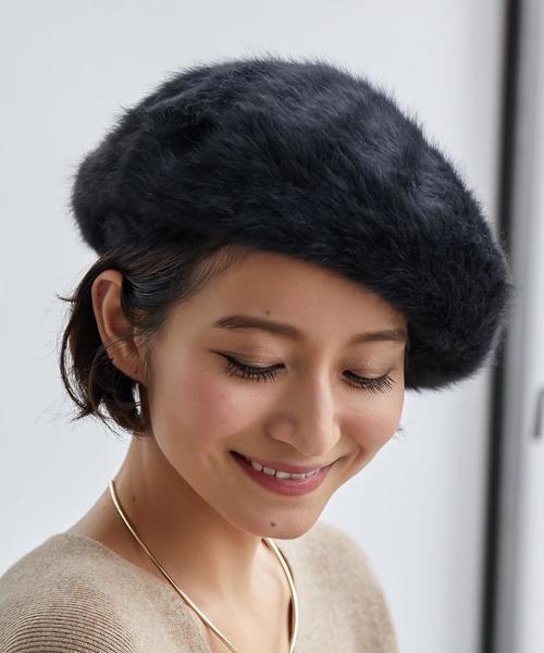 green label relaxing(グリーンレーベルリラクシング)の「KF ヘアリーベレー帽(ハンチング/ベレー帽・レディース・ブラック/ライトグレー/ブラウン・FREE)」の2枚目の写真
