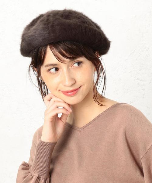 green label relaxing(グリーンレーベルリラクシング)の「KF ヘアリーベレー帽(ハンチング/ベレー帽・レディース・ブラック/ライトグレー/ブラウン・FREE)」の8枚目の写真