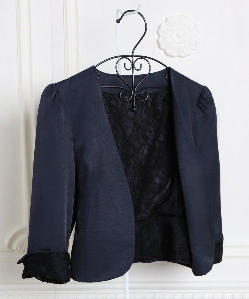RUIRUE BOUTIQUE(ルイルエブティック)の「洗えるレースボレロジャケット(ノーカラージャケット・レディース・ブラック/ネイビー/ベージュ系その他/ピンク・3L/4L/L/5L/M/S/XL)」の10枚目の写真