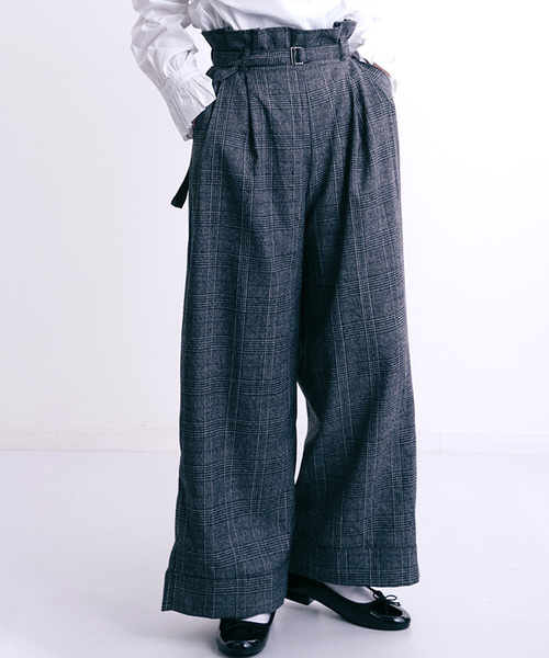 MERLOT（メルロー）の「グレンチェックパンツ1302（その他パンツ・レディース・ブラウン/ブラック・FREE）」の2枚目の写真