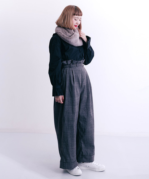 MERLOT（メルロー）の「グレンチェックパンツ1302（その他パンツ・レディース・ブラウン/ブラック・FREE）」の7枚目の写真