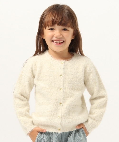 GLOBAL WORK（グローバルワーク）の「【キッズ】フェザーヤーンクルーカーデ/771861 （カーディガン/ボレロ・キッズ・ホワイト/ネイビー/レッド・SMALL/MEDIUM/LARGE/X-LARGE/XX-LARGE）」の2枚目の写真