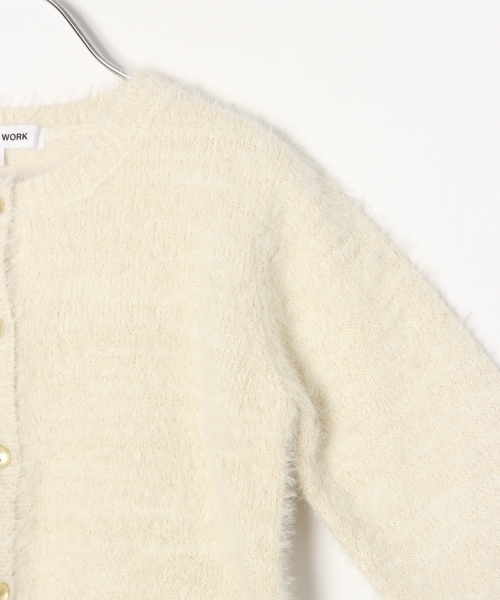 GLOBAL WORK（グローバルワーク）の「【キッズ】フェザーヤーンクルーカーデ/771861 （カーディガン/ボレロ・キッズ・ホワイト/ネイビー/レッド・SMALL/MEDIUM/LARGE/X-LARGE/XX-LARGE）」の4枚目の写真