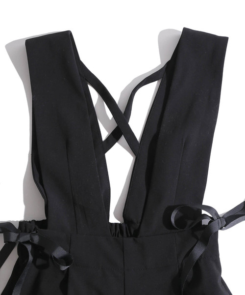 WEGO（ウィゴー）の「WEGO/サイドリボンVネックサロペット（サロペット/オーバーオール・レディース・ブラック/ブラック系その他2・FREE）」の12枚目の写真