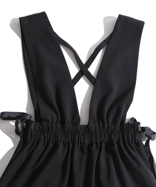 WEGO（ウィゴー）の「WEGO/サイドリボンVネックサロペット（サロペット/オーバーオール・レディース・ブラック/ブラック系その他2・FREE）」の13枚目の写真