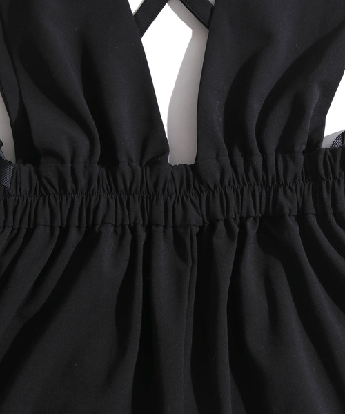 WEGO（ウィゴー）の「WEGO/サイドリボンVネックサロペット（サロペット/オーバーオール・レディース・ブラック/ブラック系その他2・FREE）」の18枚目の写真