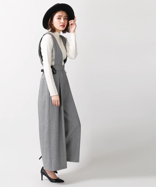 WEGO（ウィゴー）の「WEGO/サイドリボンVネックサロペット（サロペット/オーバーオール・レディース・ブラック/ブラック系その他2・FREE）」の5枚目の写真