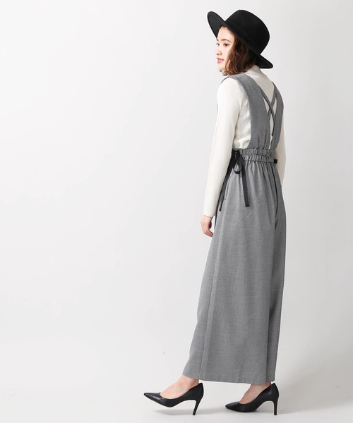 WEGO（ウィゴー）の「WEGO/サイドリボンVネックサロペット（サロペット/オーバーオール・レディース・ブラック/ブラック系その他2・FREE）」の6枚目の写真