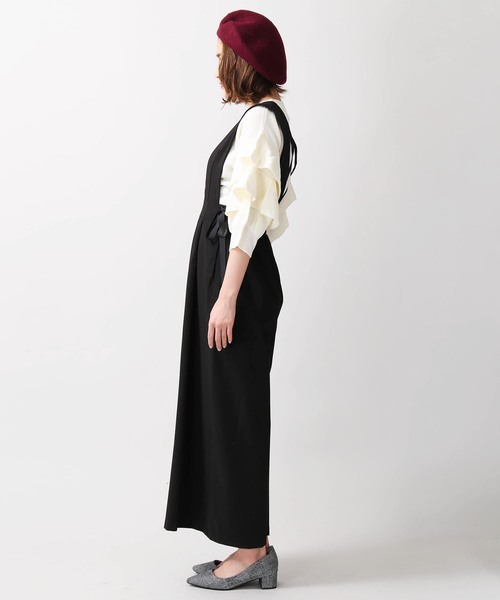 WEGO（ウィゴー）の「WEGO/サイドリボンVネックサロペット（サロペット/オーバーオール・レディース・ブラック/ブラック系その他2・FREE）」の8枚目の写真