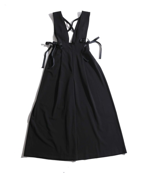 WEGO（ウィゴー）の「WEGO/サイドリボンVネックサロペット（サロペット/オーバーオール・レディース・ブラック/ブラック系その他2・FREE）」の10枚目の写真