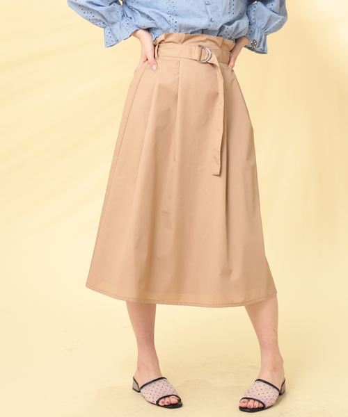 natural couture(ナチュラルクチュール)の「Dカンベルト 付ハイウエストスカート(スカート・レディース・カーキ/ベージュ/ピンクベージュ/ネイビー・FREE)」の14枚目の写真