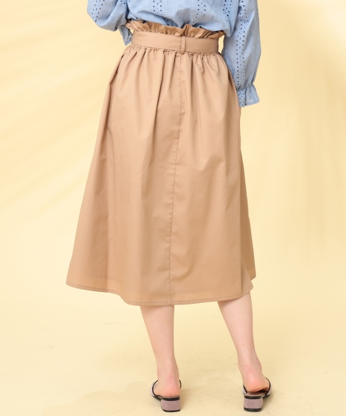 natural couture(ナチュラルクチュール)の「Dカンベルト 付ハイウエストスカート(スカート・レディース・カーキ/ベージュ/ピンクベージュ/ネイビー・FREE)」の16枚目の写真