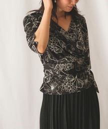 NARACAMICIE | 【セットアップ対応】手書きフラワープリントカシュクールシャツ(シャツ/ブラウス)