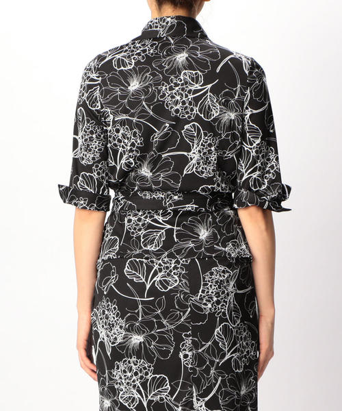 NARACAMICIE（ナラカミーチェ）の「【セットアップ対応】手書きフラワープリントカシュクールシャツ（シャツ/ブラウス・レディース・ホワイト/ブラック・SMALL/MEDIUM/LARGE）」の8枚目の写真