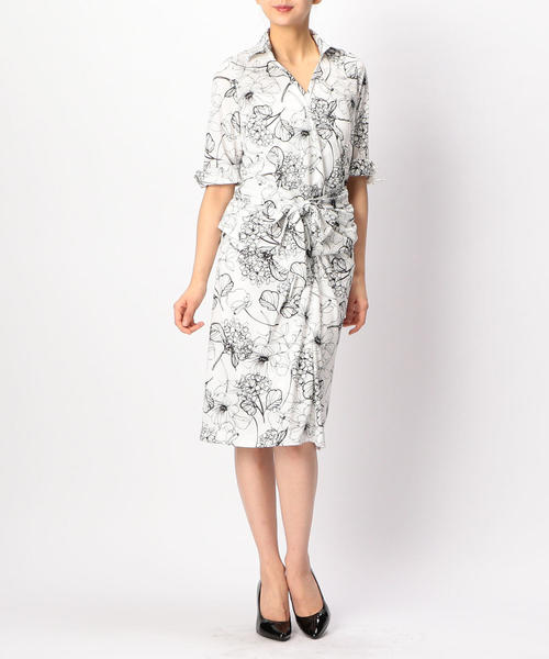 NARACAMICIE（ナラカミーチェ）の「【セットアップ対応】手書きフラワープリントカシュクールシャツ（シャツ/ブラウス・レディース・ホワイト/ブラック・SMALL/MEDIUM/LARGE）」の19枚目の写真