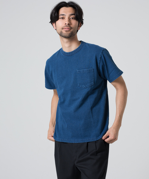 JEMORGAN(ジェーイーモーガン)の「JEMORGAN / 天竺インディゴポケT(Tシャツ/カットソー・メンズ・ブルー/ネイビー・L/M)」の1枚目の写真